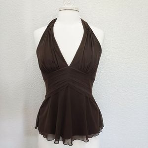 COPY - Cache Brown Halter Blouse Size Medium /